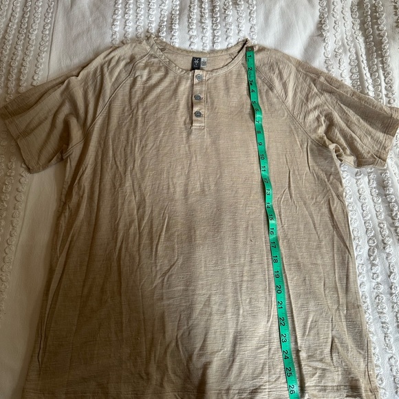 Ibex Men’s Merino Wool Henley Tshirt. Large, Buff/tan Heather - Picture 7 of 8